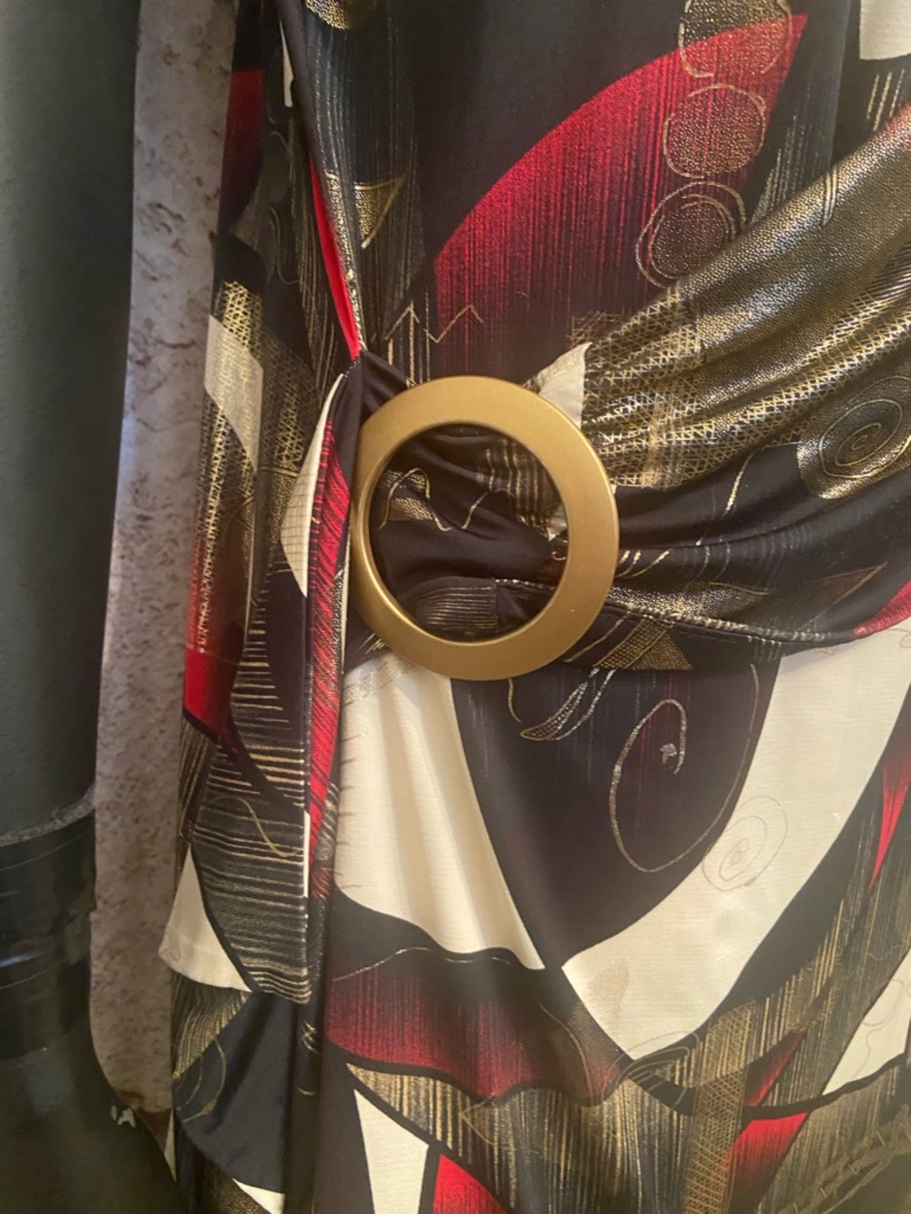 Joseph Ribkoff Multi Coloured Rouched Stretch Dress - Picture 4 of 10